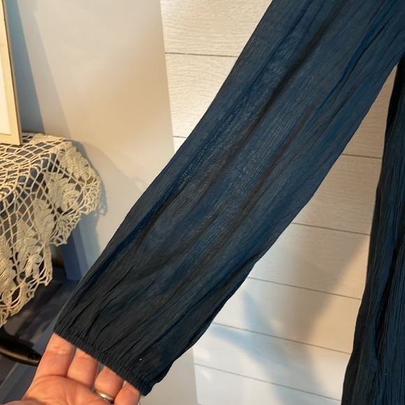 Papillon Women's Embroidered boho gauzy lined open back baggy dress size M‎ - Picture 3 of 8